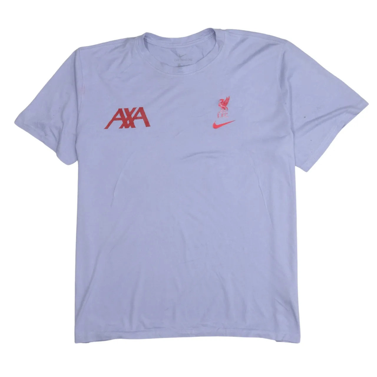 Nike Lilac T Shirt Men’s XLarge Printed AXA Liverpool Crest YNWA Back Swoosh Tee sold by Vintage Club