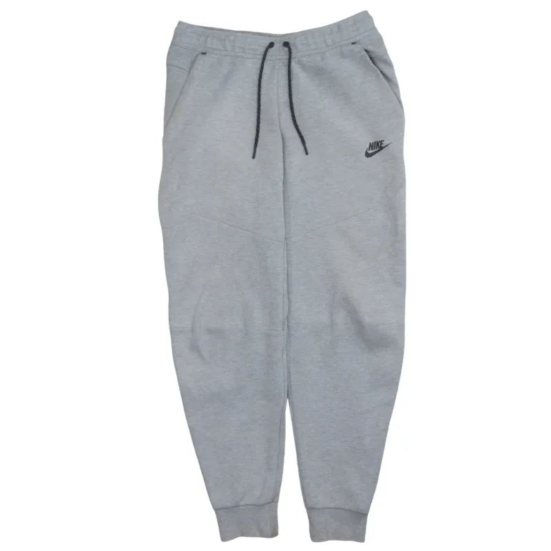 Nike Light Grey Joggers Men’s Small Embroidered Logo Cuffed Hem Zip Pocket Sweatpants sold by Vintage Club
