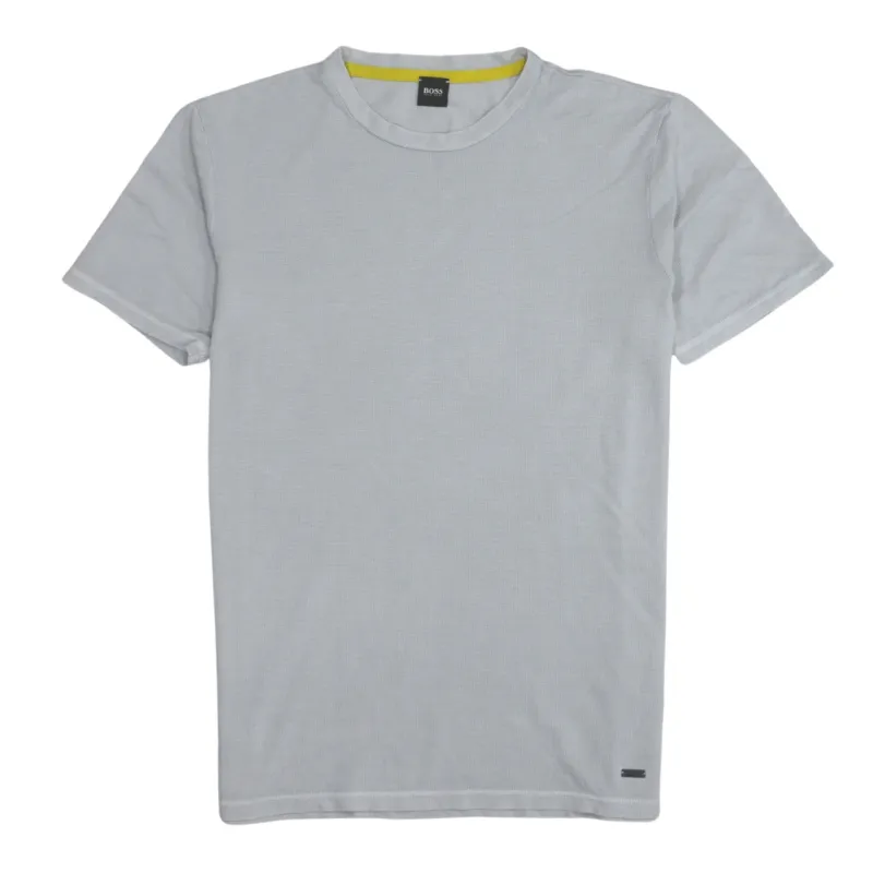 HUGO BOSS Light Grey T Shirt Men’s Large Minimal Logo Crewneck Casual Top Tee sold by Vintage Club