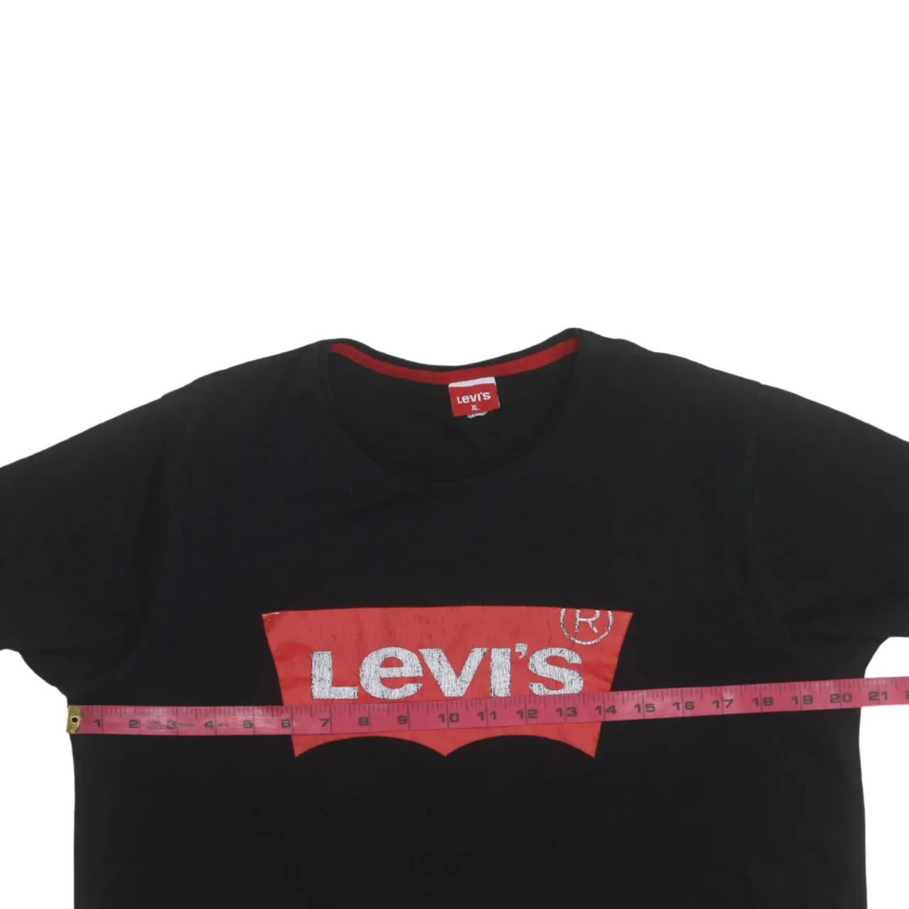 Levi's Black T-Shirt Women's XLarge Printed Batwing Logo Short Sleeve Cotton Tee sold by Vintage Club product image thumbnail 5