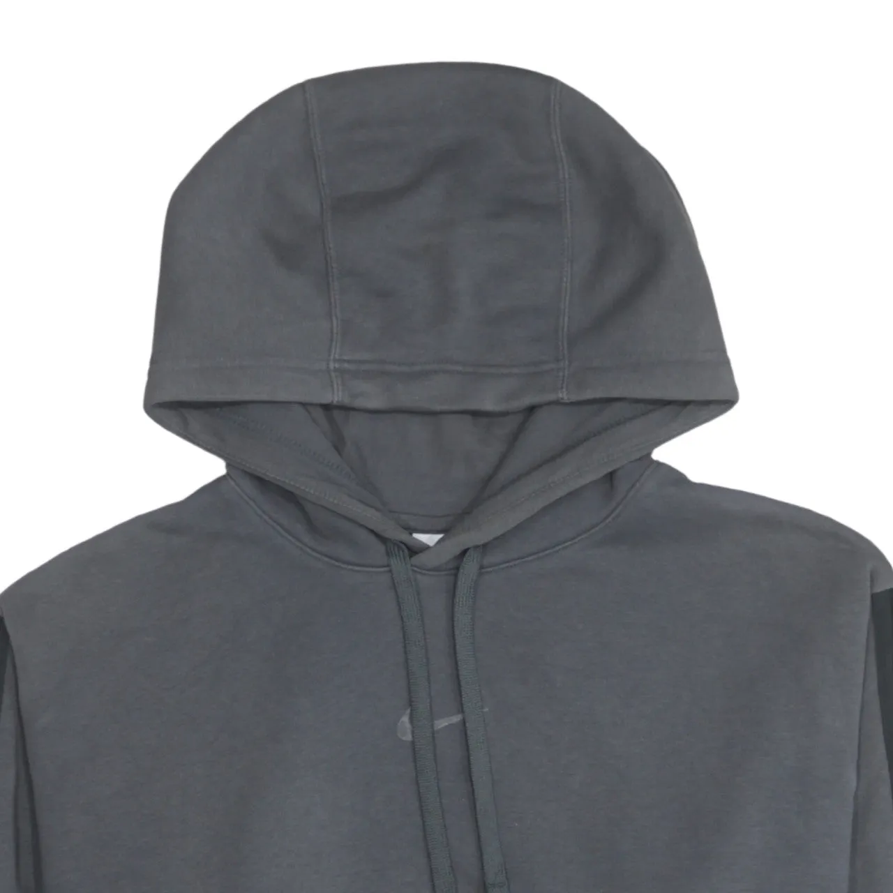 Nike Dark Grey Hoodie Men's Large Printed Logo Sleeve Tape Pullover Sweatshirt sold by Vintage Club product image thumbnail 3