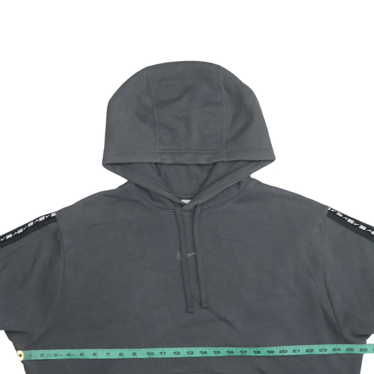 Nike Dark Grey Hoodie Men's Large Printed Logo Sleeve Tape Pullover Sweatshirt sold by Vintage Club product image thumbnail 5