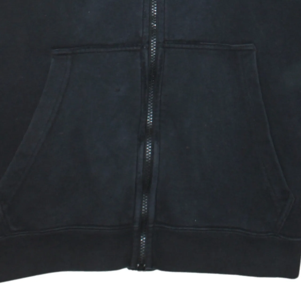 Nike Black Full Zip Hoodie Men's Medium Embroidered Swoosh Split Pocket Fleece Sweatshirt sold by Vintage Club product image thumbnail 4