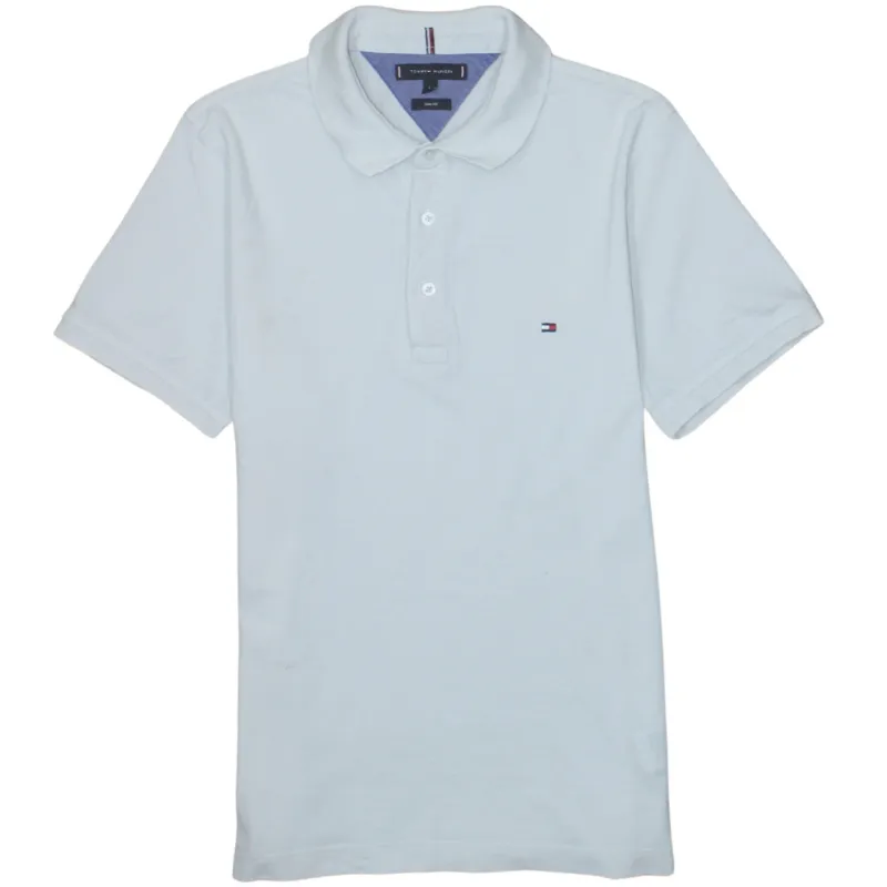 Tommy Hilfiger Light Blue Polo Shirt Women’s Large Embroidered Chest Flag Logo Top sold by Vintage Club