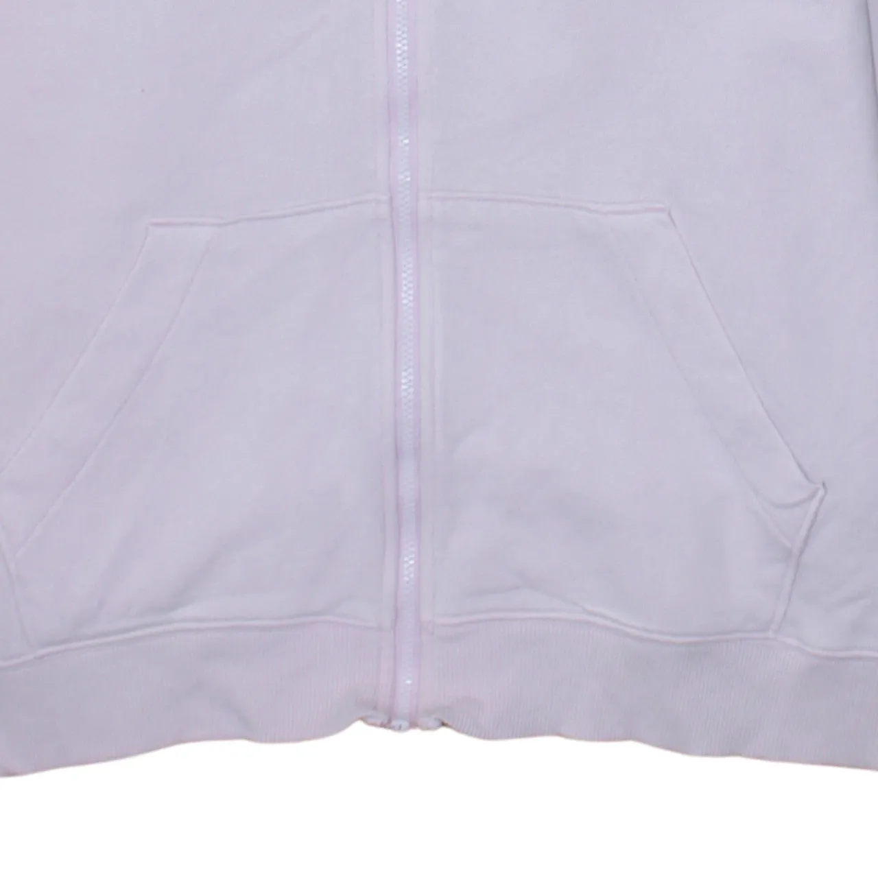 Adidas Light Pink Full Zip Hoodie Women’s Large Three Stripe Sleeves Embroidered Logo Sweatshirt sold by Vintage Club product image thumbnail 4