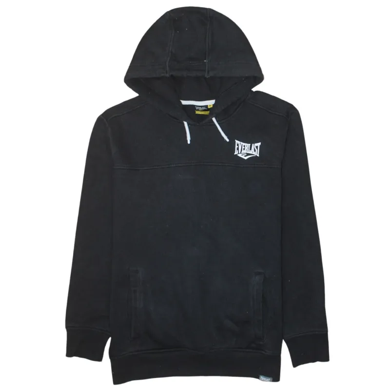 Everlast Black Hoodie Women’s Medium Embroidered Chest Logo Front Pockets Pullover Sweatshirt sold by Vintage Club