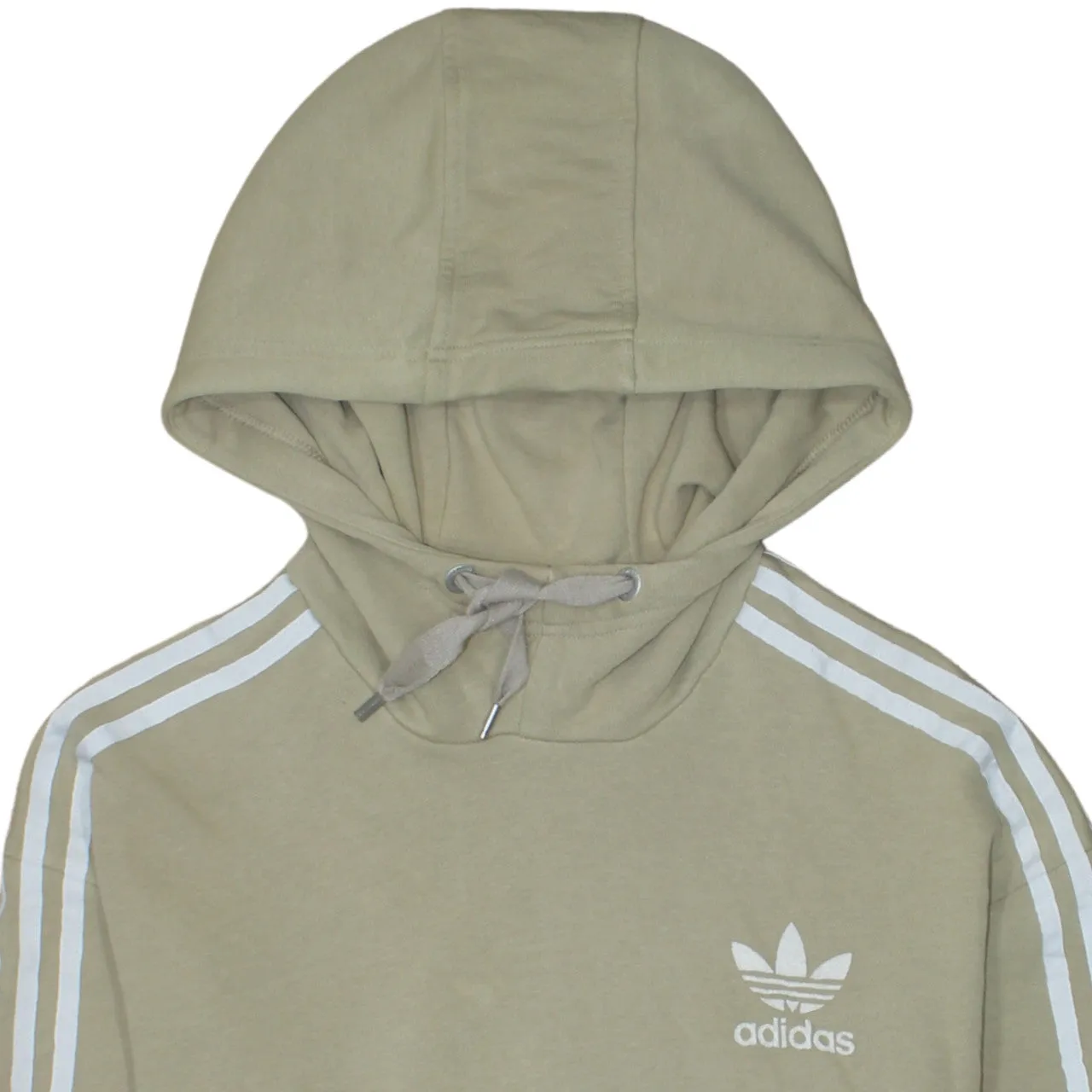 Adidas Khaki Green Hoodie Women’s Medium Trefoil Printed Logo Three Stripe Pullover Sweatshirt sold by Vintage Club product image thumbnail 3