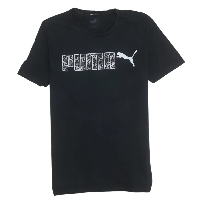 Puma Black T Shirt Men’s Small Printed Box Logo Short Sleeve Casual Tee Top sold by Vintage Club