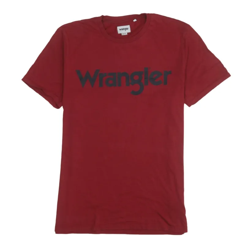 Wrangler Burgundy Red T Shirt Men's Medium Printed Logo Short Sleeve Casual Tee sold by Vintage Club