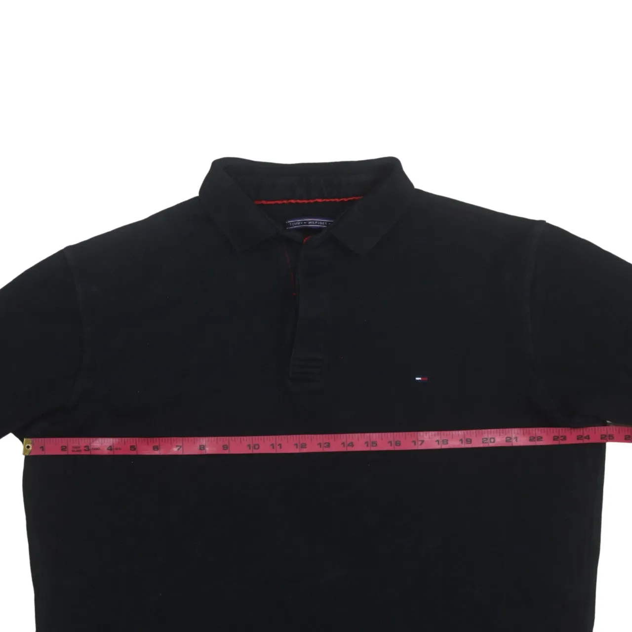 Tommy Hilfiger Black Long Sleeve Polo Shirt Women’s 3XL Small Chest Flag Logo Top sold by Vintage Club product image thumbnail 5