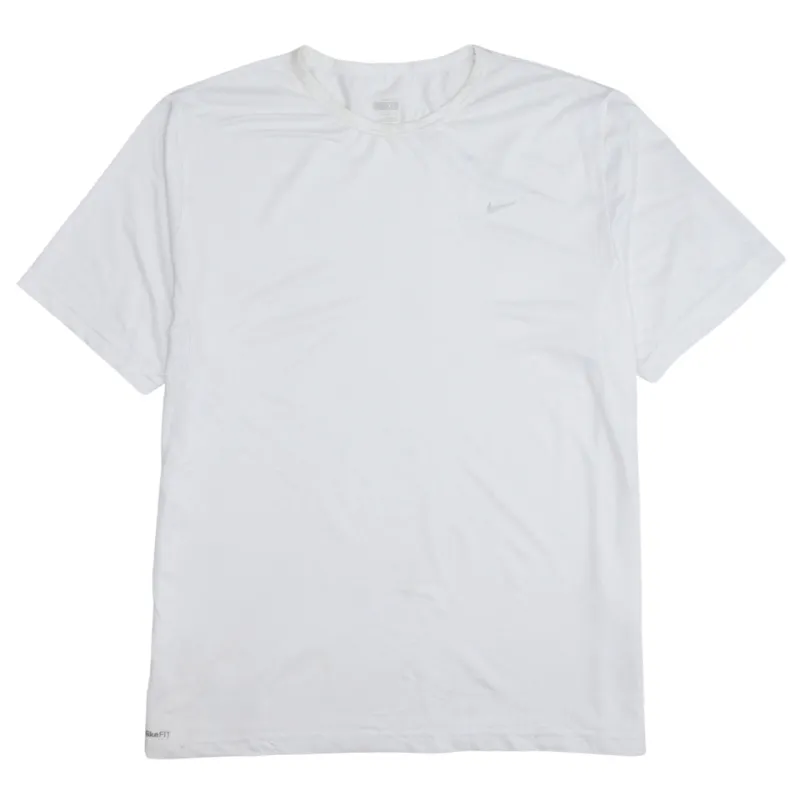 Nike White Dri-FIT T Shirt Women’s XLarge Printed Swoosh Lightweight Sports Top Tee sold by Vintage Club