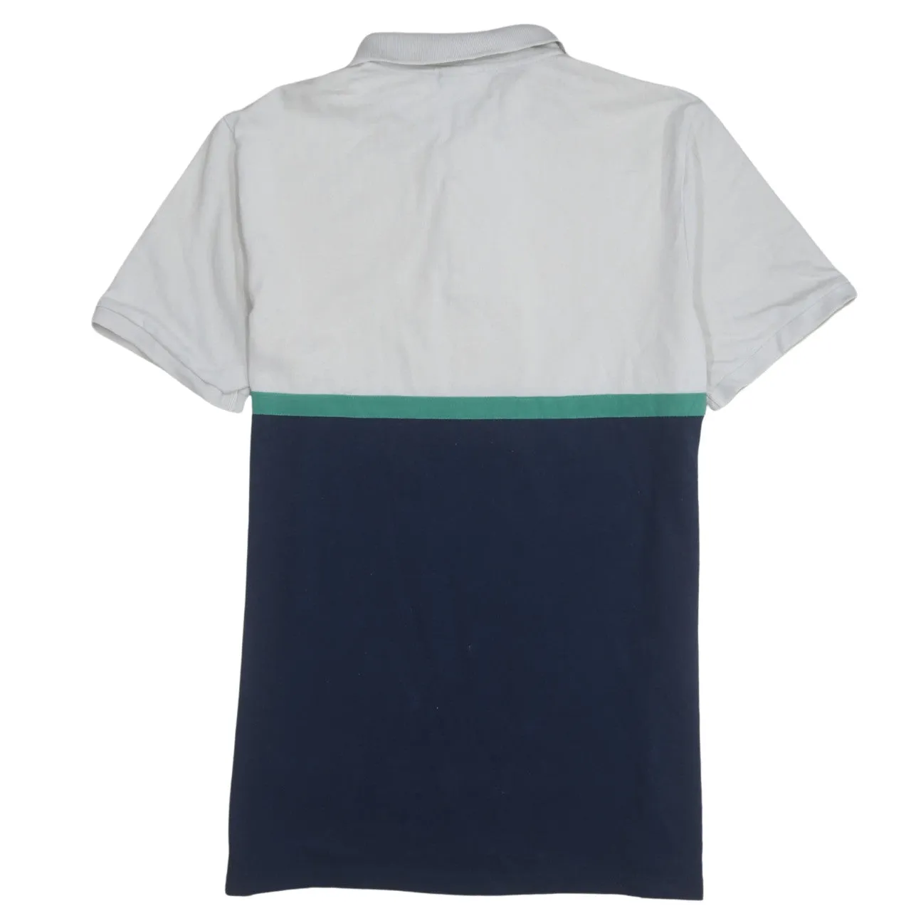 Nike White Navy Polo Shirt Men’s Medium Colour Block Printed Swoosh Casual Top sold by Vintage Club product image thumbnail 2