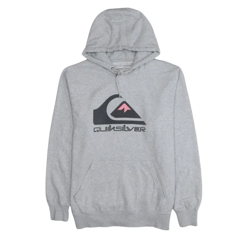 Quiksilver Grey Hoodie Women’s XLarge Printed Logo Drawstring Hood Front Pouch Pullover sold by Vintage Club