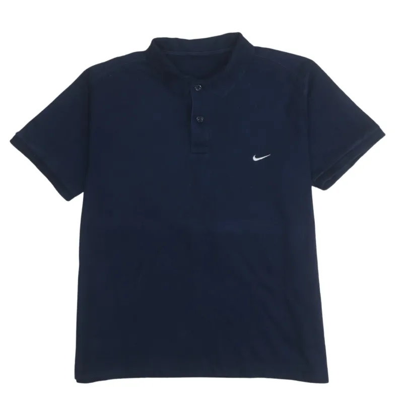 Nike Navy Blue Polo Shirt Men's Large Embroidered Swoosh Short Sleeve Casual Top sold by Vintage Club