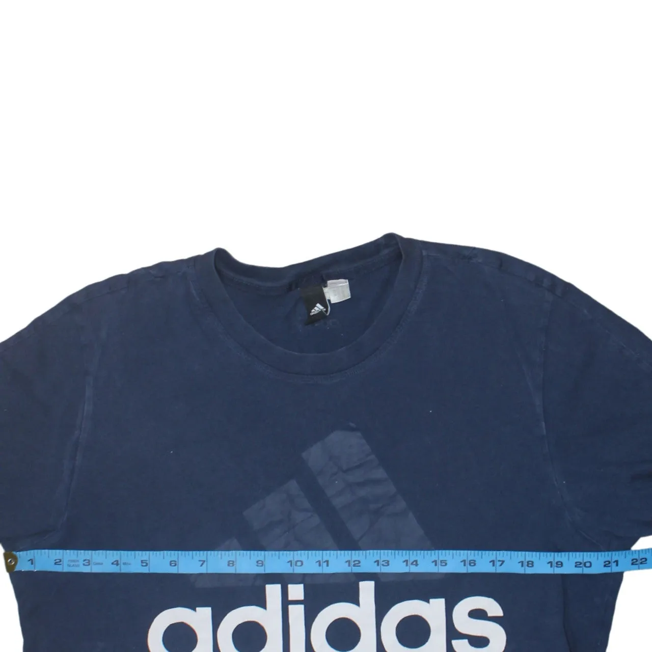 Adidas Navy Blue T Shirt Men’s Large Printed Big Logo Crewneck Casual Top Tee sold by Vintage Club product image thumbnail 5