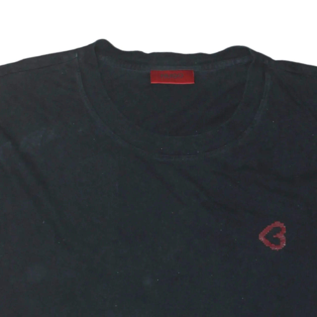 HUGO BOSS Black T Shirt Men's XLarge Small Embroidered Heart Logo Casual Top Tee sold by Vintage Club product image thumbnail 3