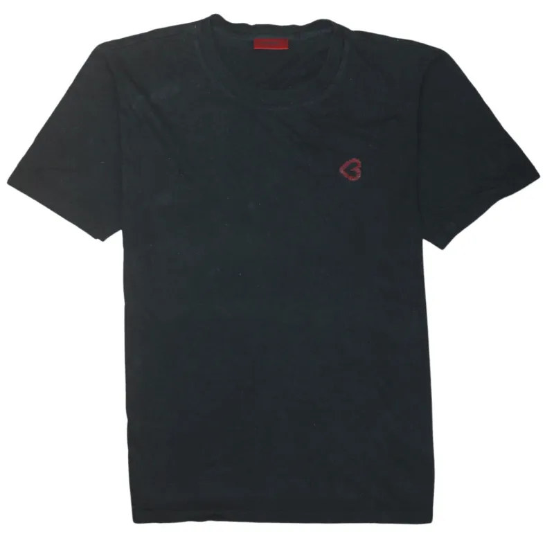 HUGO BOSS Black T Shirt Men's XLarge Small Embroidered Heart Logo Casual Top Tee made by Hugo Boss