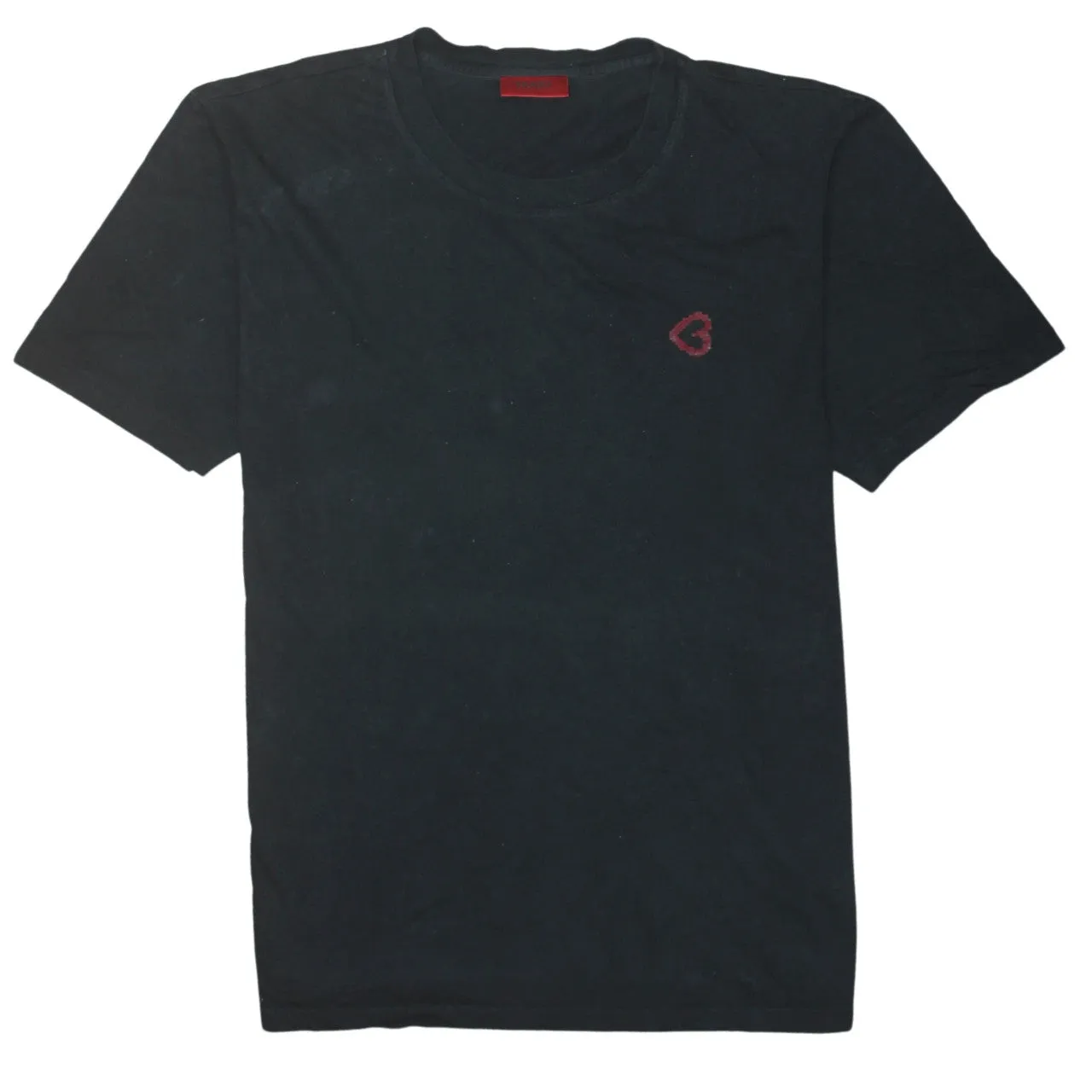 HUGO BOSS Black T Shirt Men's XLarge Small Embroidered Heart Logo Casual Top Tee sold by Vintage Club