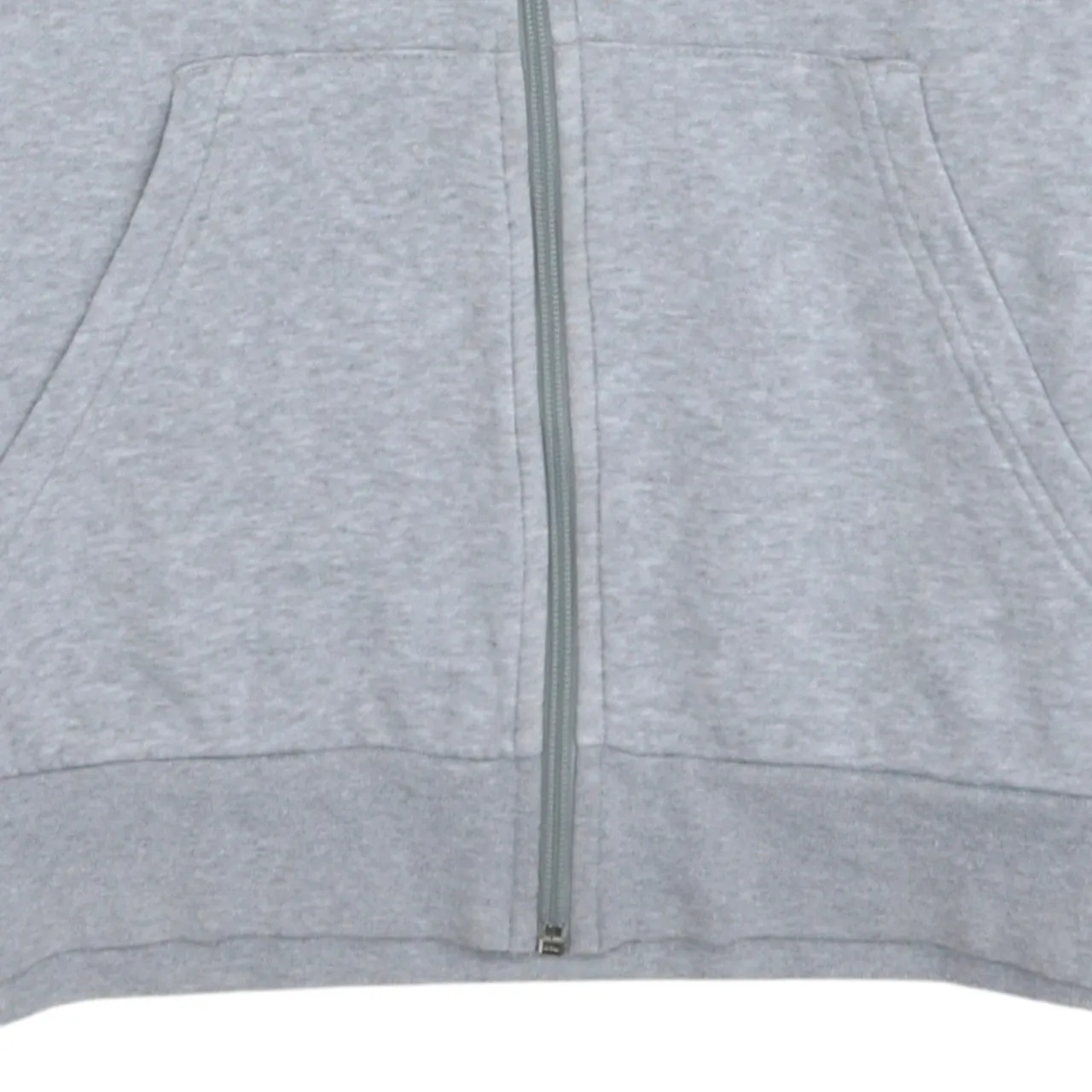 Adidas Light Grey Hoodie Men's Small Full Zip Three Stripe Sleeves Embroidered Logo Sweatshirt sold by Vintage Club product image thumbnail 4