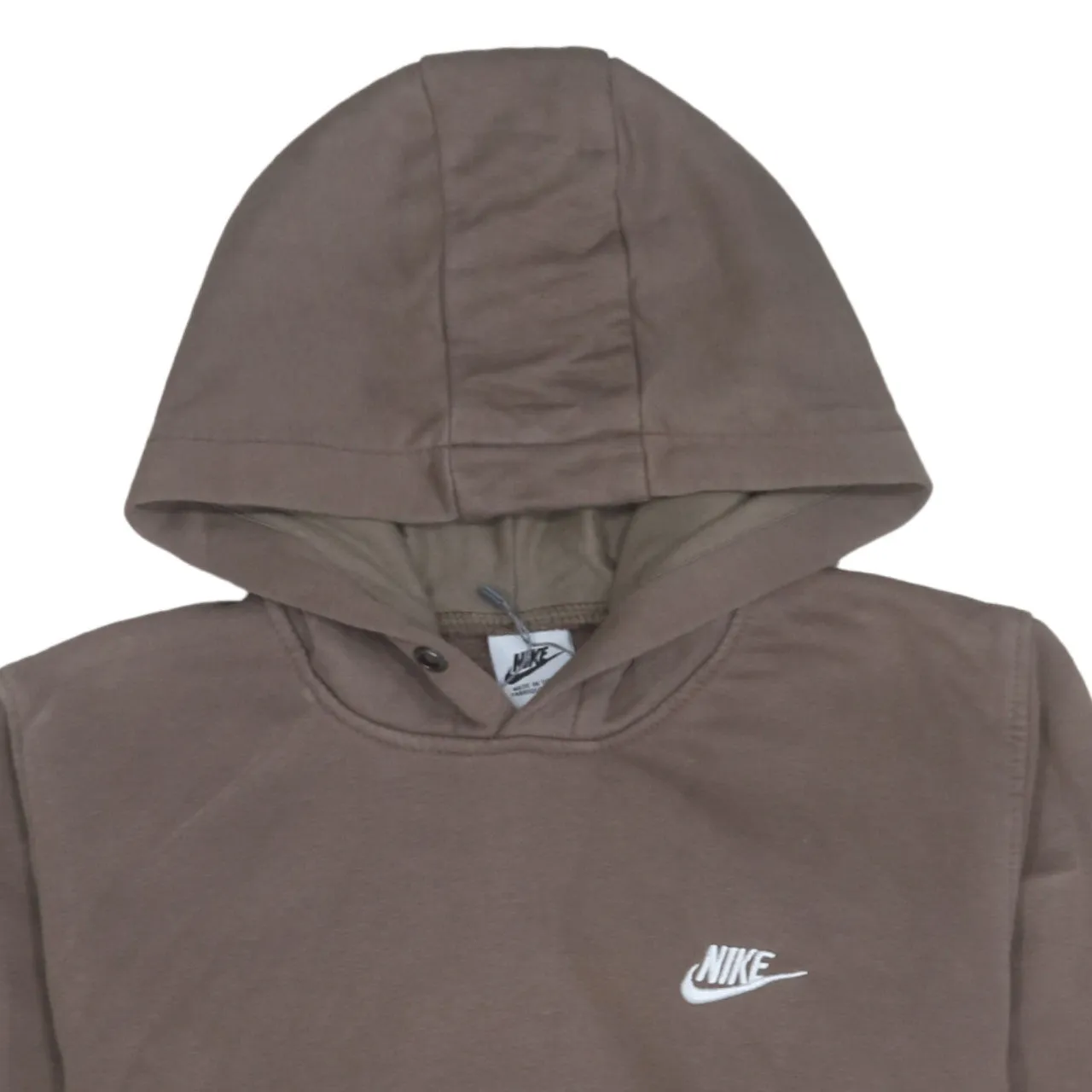 Nike Brown Hoodie Women’s Large Embroidered Swoosh Front Pocket Pullover Sweatshirt sold by Vintage Club product image thumbnail 3