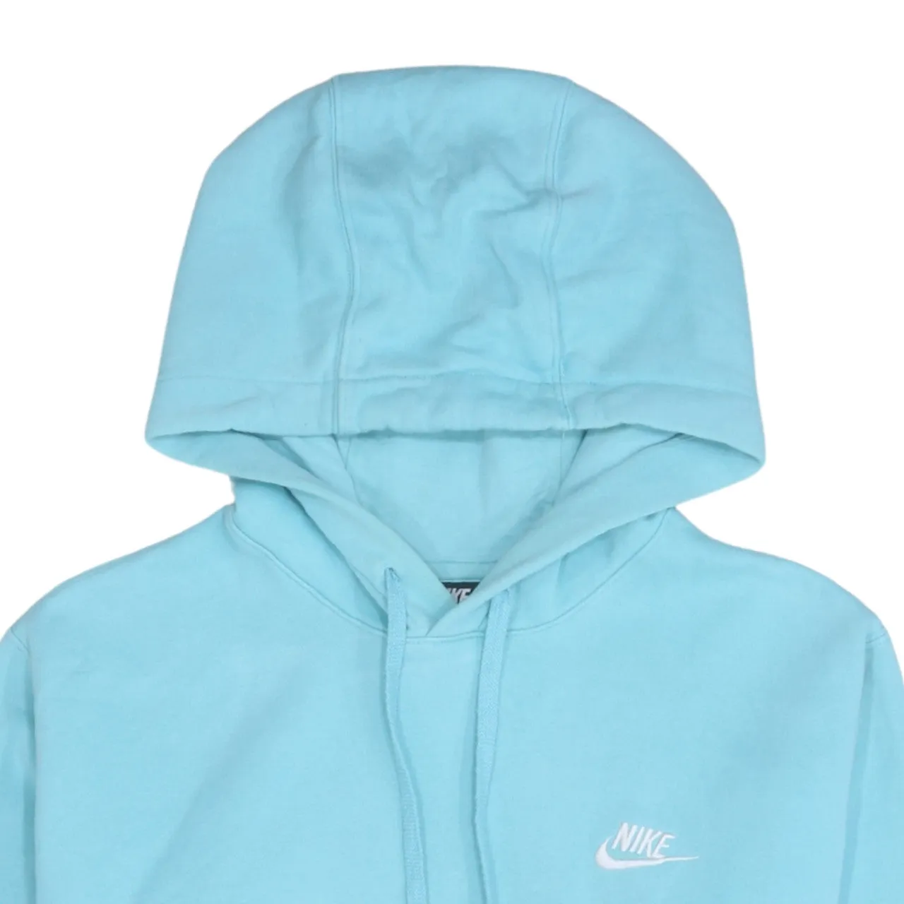 Nike Light Blue Hoodie Men's Small Embroidered Swoosh Logo Pullover Sweatshirt sold by Vintage Club product image thumbnail 3