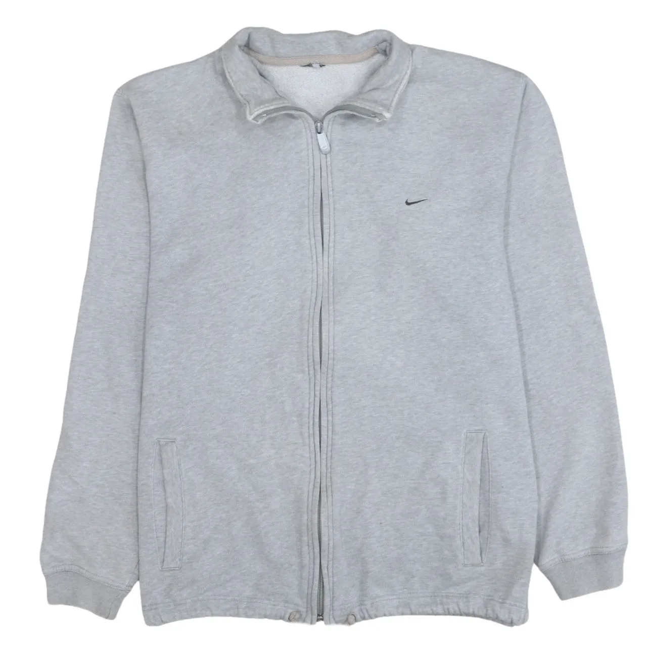 Lacoste Light Grey Sweatshirt Men's Medium Full Zip Embroidered Logo Pockets Fleece Top sold by Vintage Club
