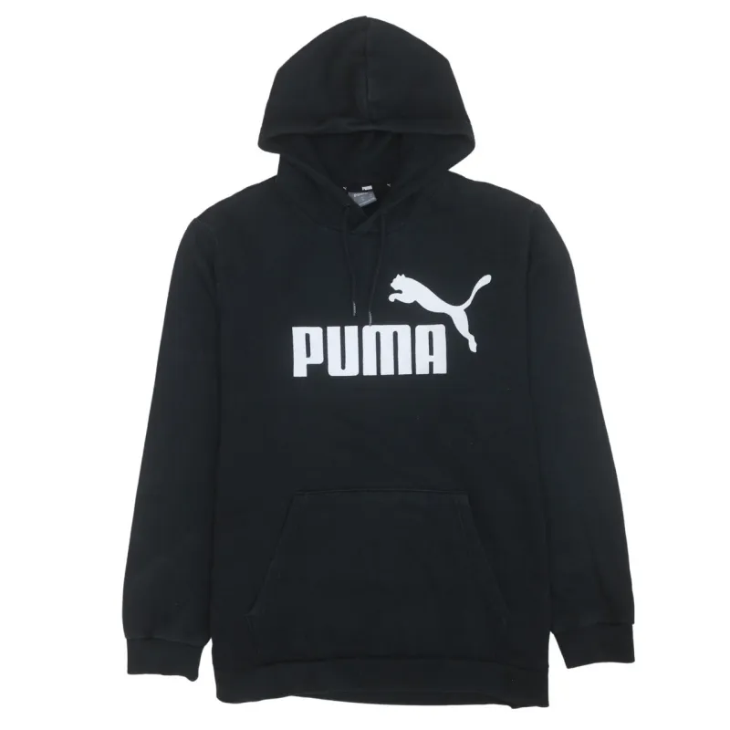 Puma Black Hoodie Women’s XLarge Printed Logo Drawstring Hood Front Pouch Pullover Sweatshirt sold by Vintage Club