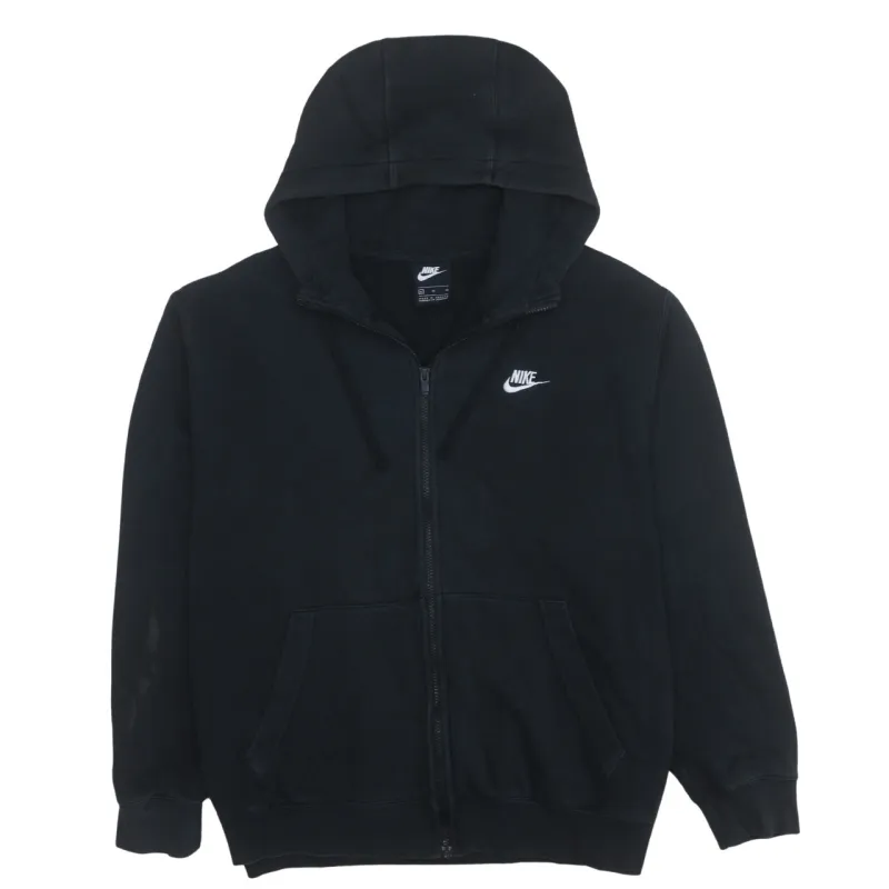 Nike Black Full Zip Hoodie Men’s XLarge Embroidered Swoosh Pockets Fleece Sweatshirt sold by Vintage Club