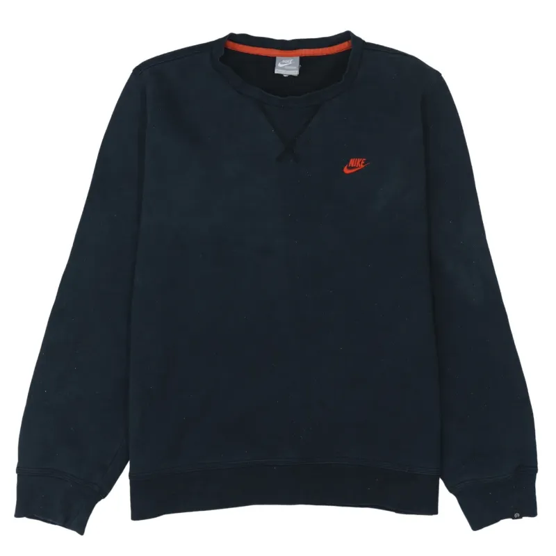 Nike Black Sweatshirt Men's Medium Embroidered Swoosh Crewneck Fleece Pullover Jumper sold by Vintage Club