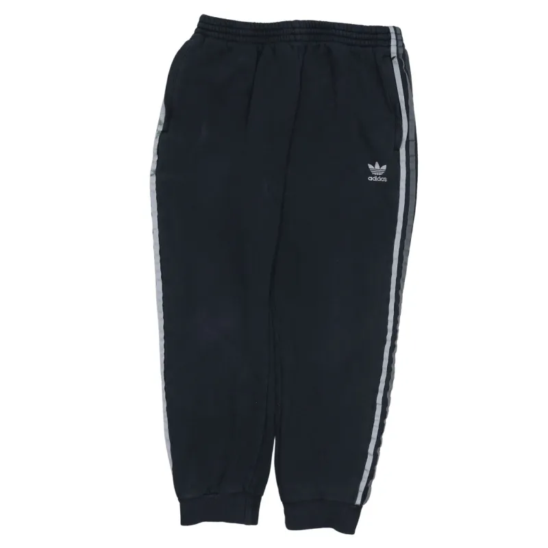 Adidas Black Joggers Men's 32 Trefoil Embroidered Logo Three Stripe Side Cuffed Sweatpants sold by Vintage Club