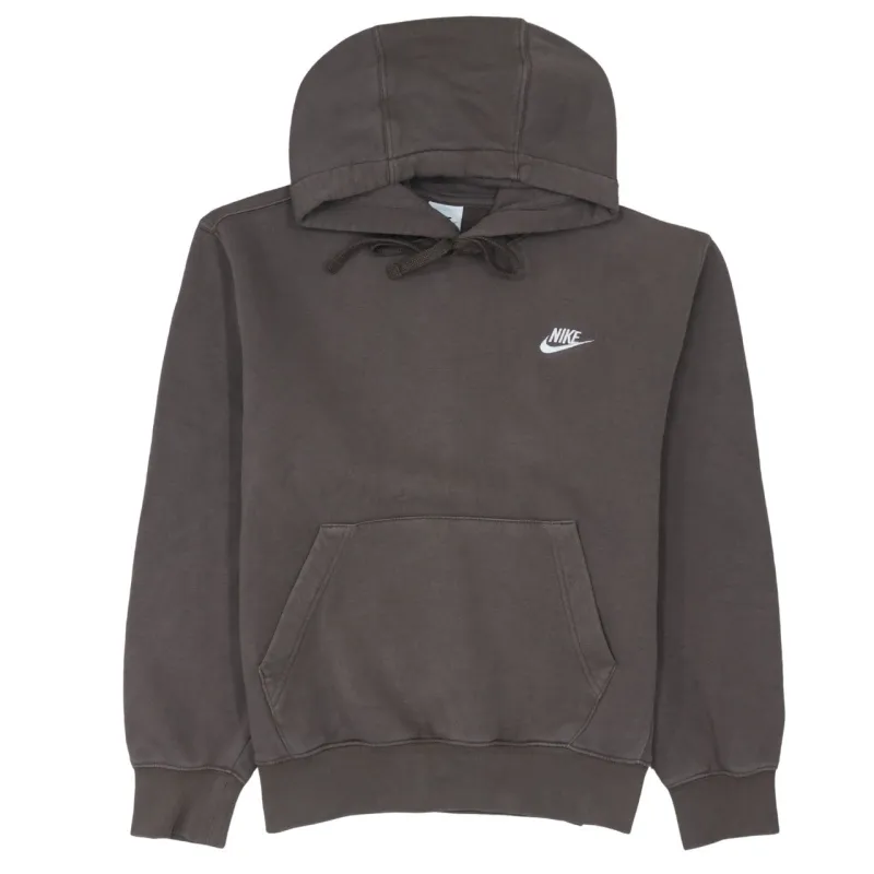 Nike Brown Pullover Hoodie Men’s XSmall Embroidered Swoosh Logo Front Pocket Sweatshirt sold by Vintage Club