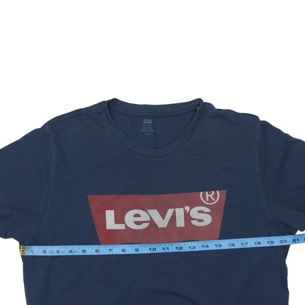Levi's Navy Blue T Shirt Women's Large Printed Batwing Logo Crewneck Tee Top sold by Vintage Club product image thumbnail 5