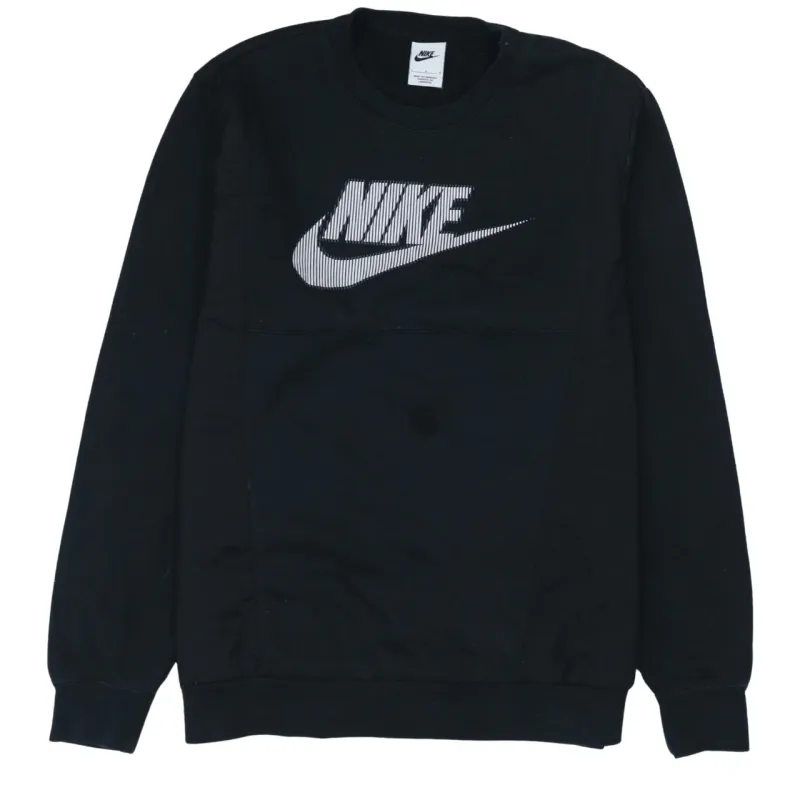 Nike Black Sweatshirt Men's Large Printed Chest Logo Crewneck Pullover Fleece Top sold by Vintage Club
