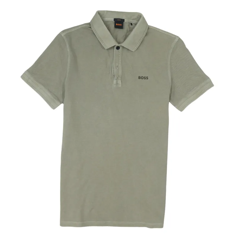 HUGO BOSS Khaki Green Polo Shirt Women’s Medium Embroidered Chest Logo Short Sleeve Top made by Hugo Boss