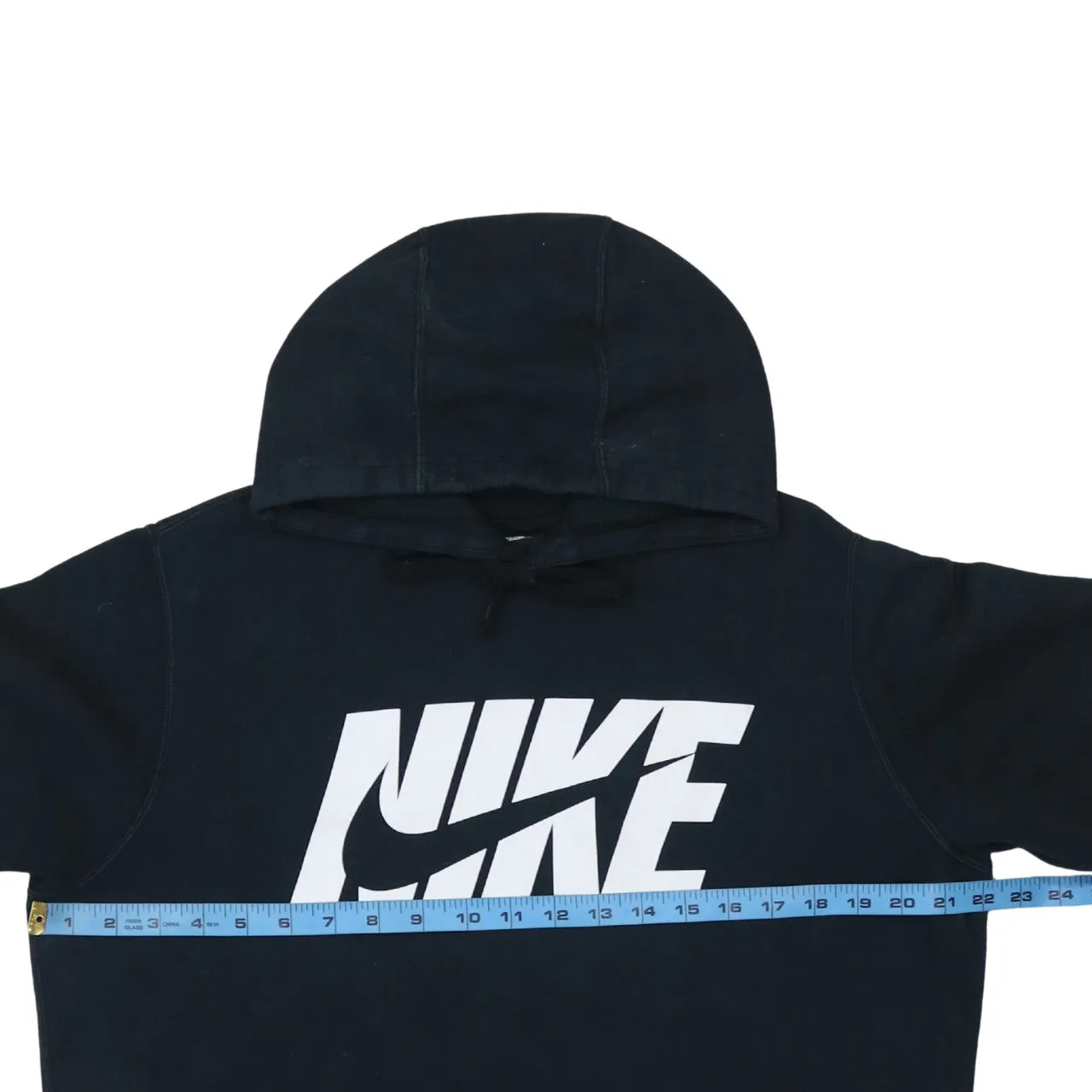 Nike Black Hoodie Women’s Large Printed Logo Front Pocket Pullover Sweatshirt sold by Vintage Club product image thumbnail 5