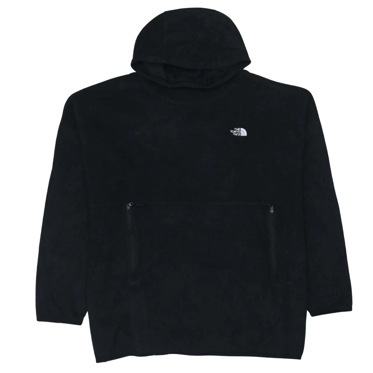 The North Face Black Fleece Hoodie Women’s XLarge Embroidered Logo Zip Pockets Pullover sold by Vintage Club