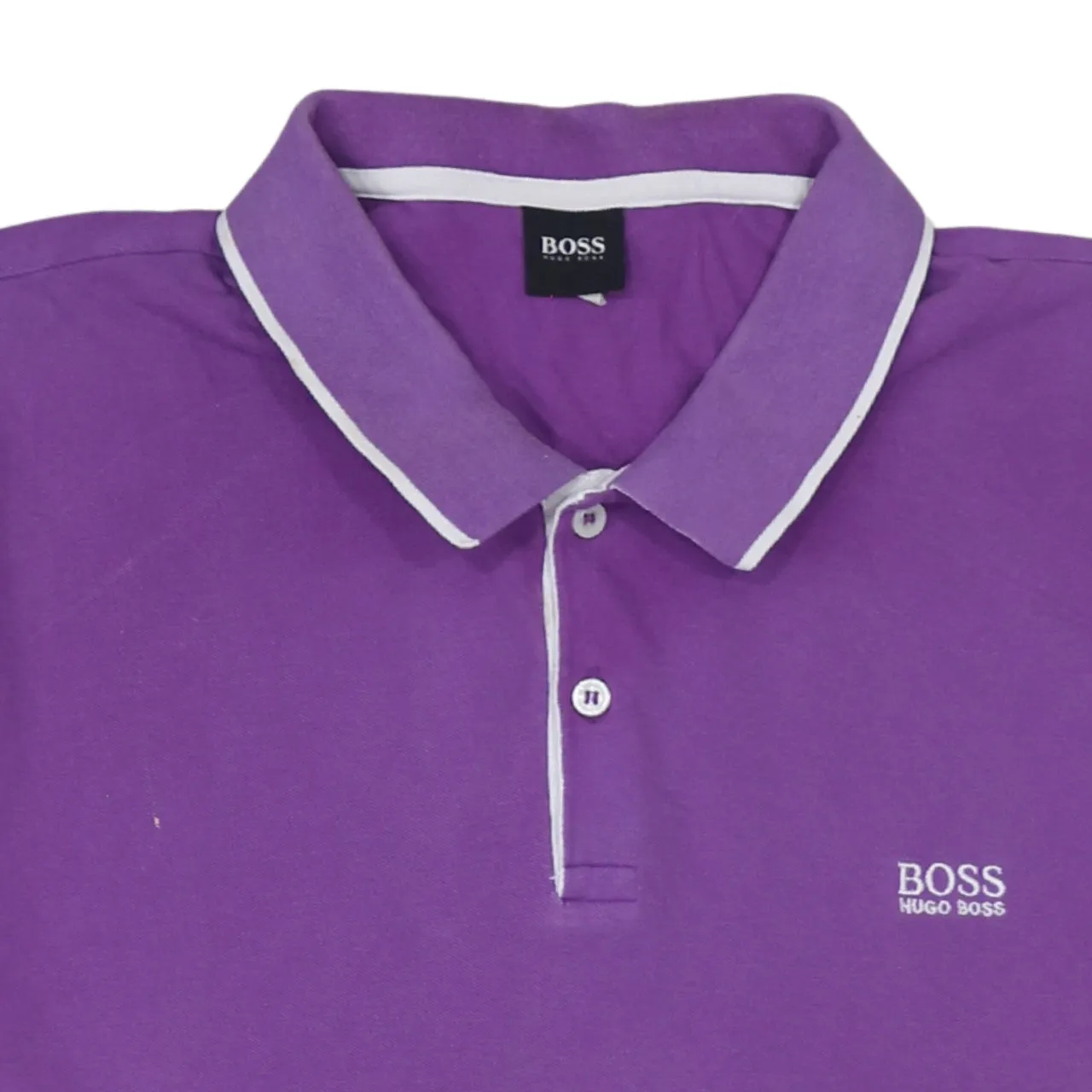 HUGO BOSS Purple Polo Shirt Women’s XXLarge Contrast Tipped Collar Embroidered Logo Top sold by Vintage Club product image thumbnail 3