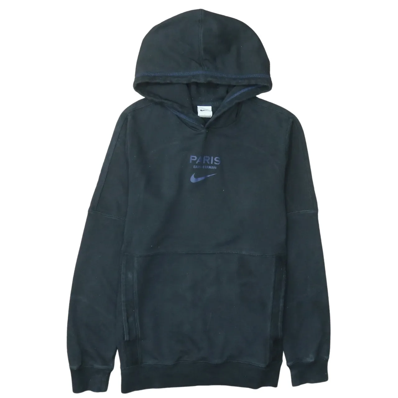 Nike Black Hoodie Men's Small Paris Saint Germain Printed Logo Pullover Sweatshirt sold by Vintage Club