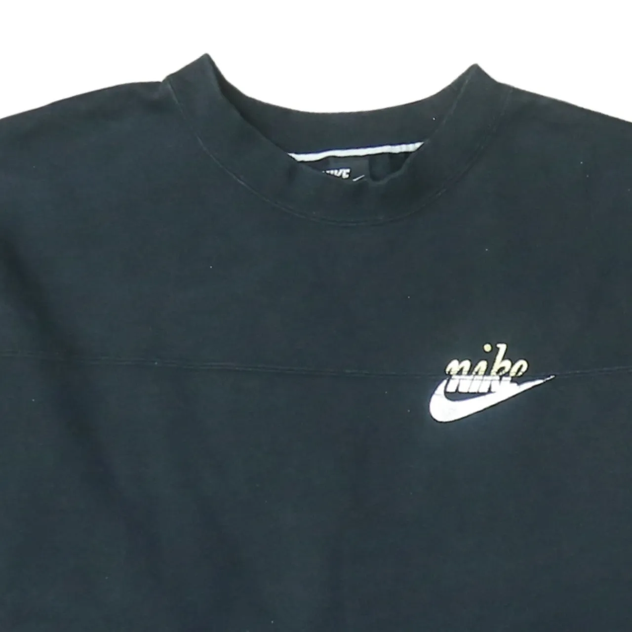 Nike Black Sweatshirt Men's Small Printed Script Logo Crewneck Pullover Fleece Top sold by Vintage Club product image thumbnail 3