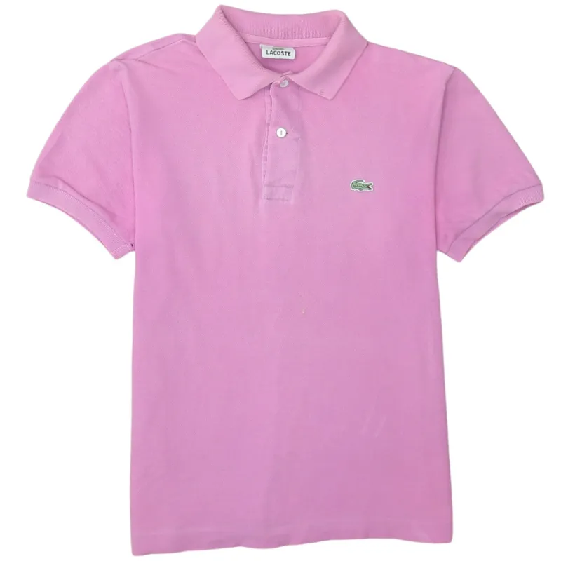 Lacoste Pink Polo Shirt Men's Small Embroidered Croc Logo Short Sleeve Cotton Top sold by Vintage Club