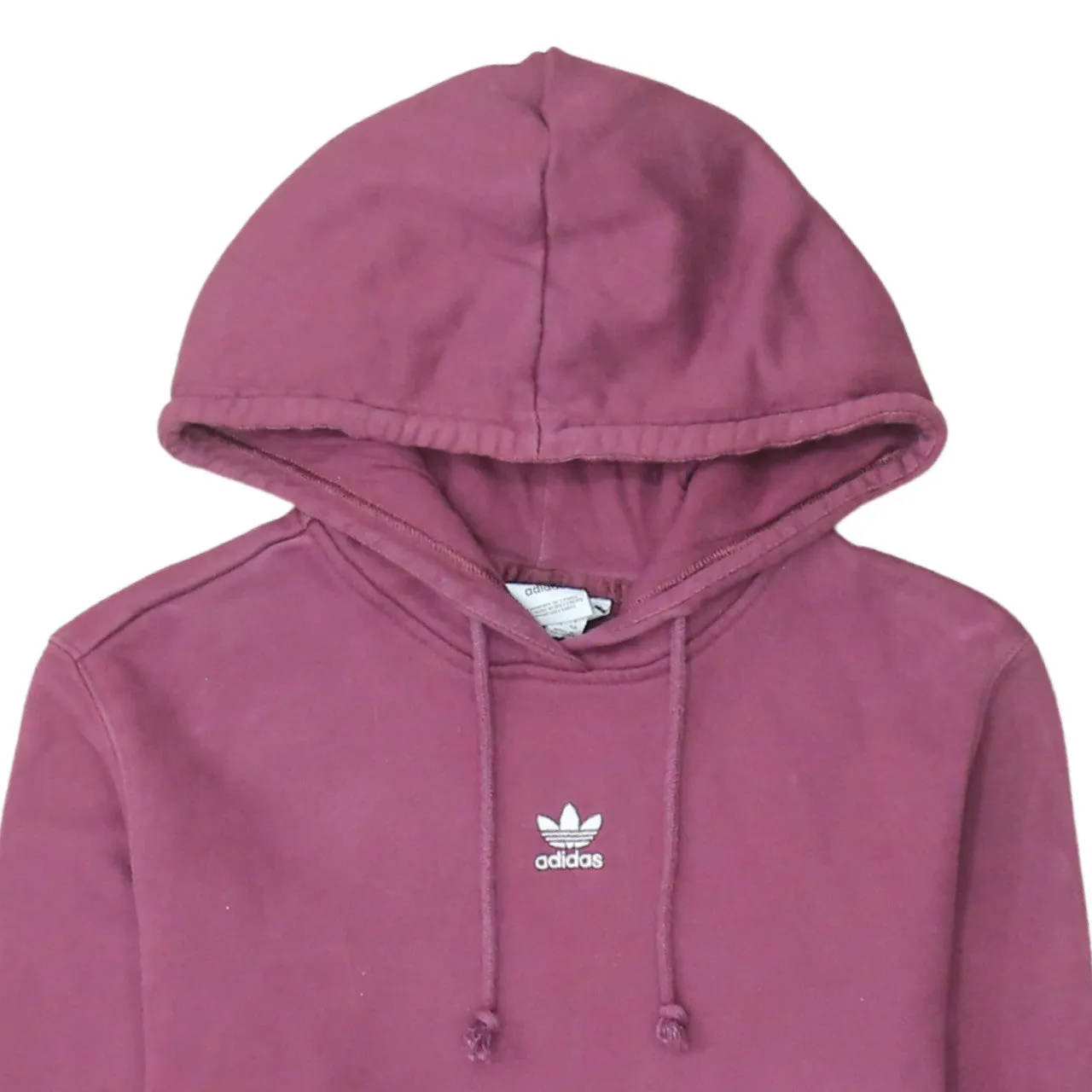 Adidas Burgundy Red Hoodie Women’s XSmall Trefoil Embroidered Logo Front Pocket Pullover sold by Vintage Club product image thumbnail 3