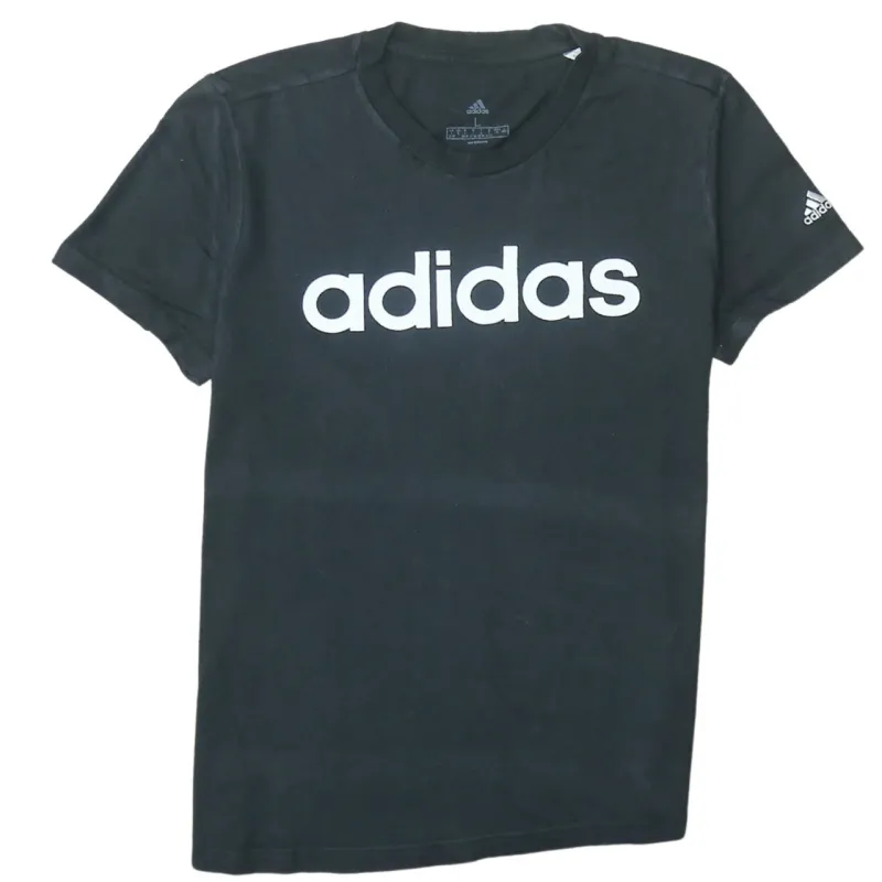 Adidas Black T Shirt Women's Large Printed Logo Short Sleeve Casual Top Tee sold by Vintage Club