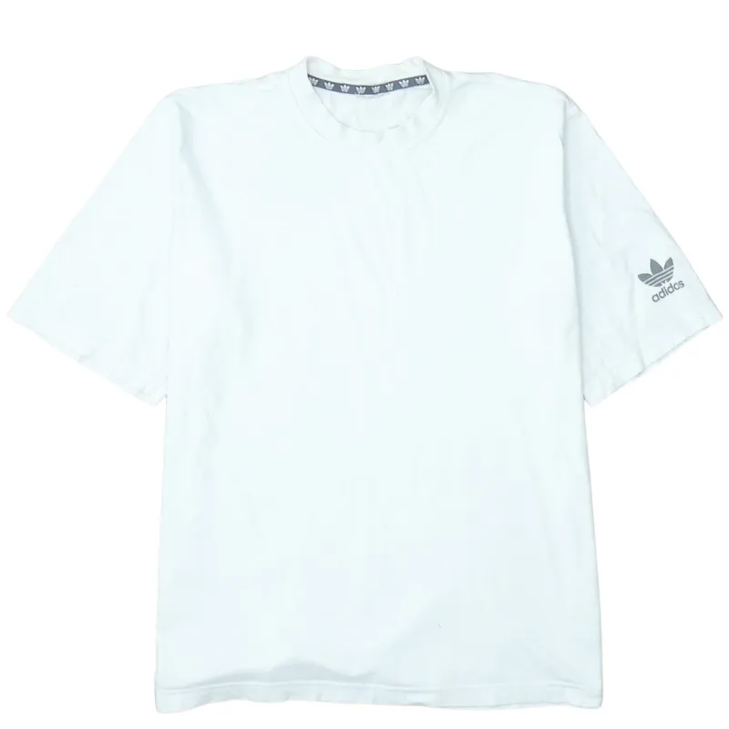 Adidas White T Shirt Men’s Large Trefoil Sleeve Logo Casual Tee Top sold by Vintage Club
