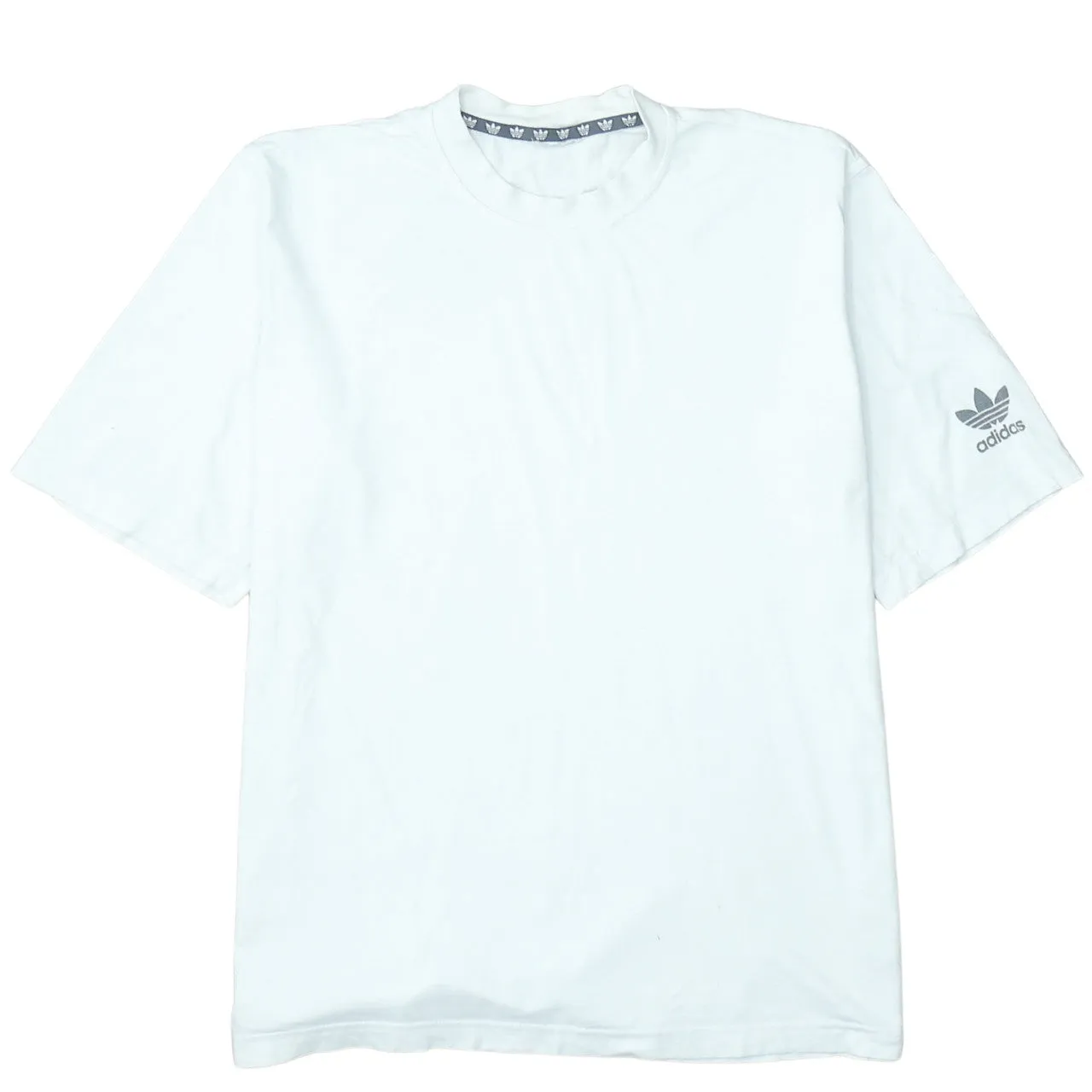Adidas White T Shirt Men’s Large Trefoil Sleeve Logo Casual Tee Top sold by Vintage Club