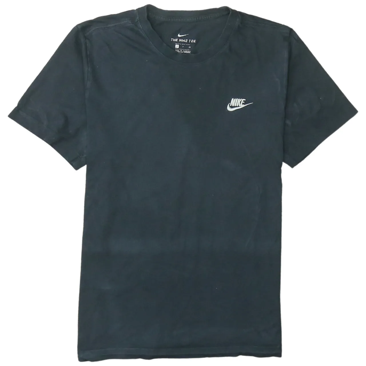 Nike Black T Shirt Men’s Small Printed Swoosh Logo Short Sleeve Casual Tee sold by Vintage Club