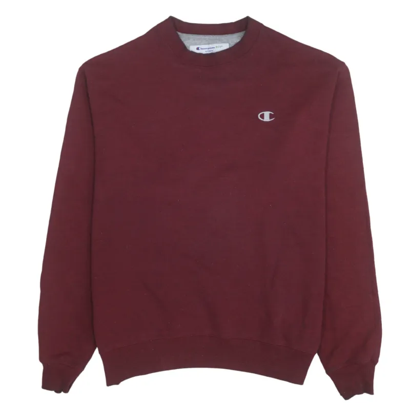 Champion Burgundy Red Sweatshirt Men's Large Embroidered Chest Logo Crewneck Pullover made by Champion