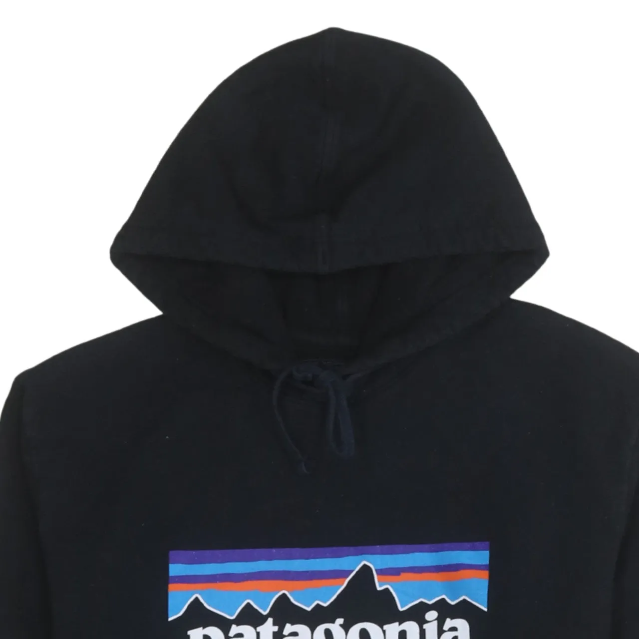 Patagonia Black Hoodie Women’s Medium Printed Logo Front Pocket Pullover Sweatshirt sold by Vintage Club product image thumbnail 3