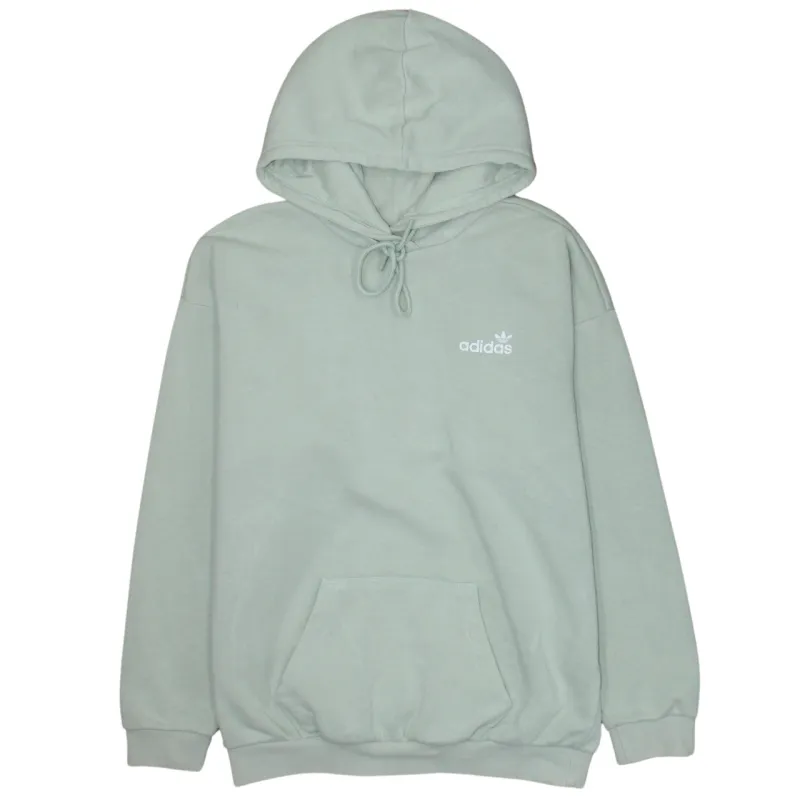 Adidas Light Green Hoodie Women’s Large Printed Trefoil Logo Pullover Sweatshirt sold by Vintage Club