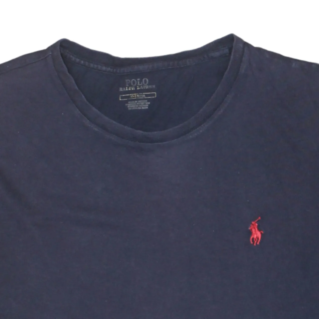 Polo Ralph Lauren Navy Blue T Shirt Men's Medium Embroidered Red Pony Logo Casual Top sold by Vintage Club product image thumbnail 3