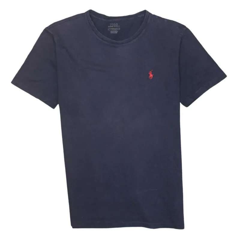 Polo Ralph Lauren Navy Blue T Shirt Men's Medium Embroidered Red Pony Logo Casual Top sold by Vintage Club